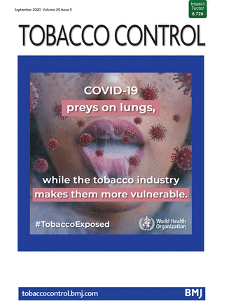 BMJ Tobacco Control COVID-19 preys on lungs, while the tobacco industry makes them more vulnerable Woman exhaling smoke virus